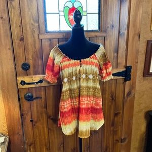Kim brand size Petite XL peasant top Boho 2336